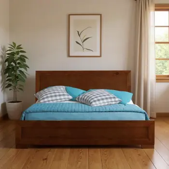Walnut Wood Twin Platform Bed