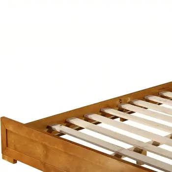 Oak Inlaid Panels Solid Wood King Bed Frame