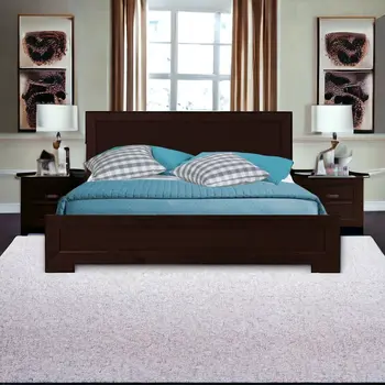Espresso Solid and Manufactured Wood Queen Bed Frame