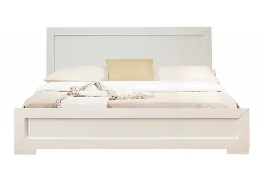 White Solid and Manufactured Wood Full Bed Frame
