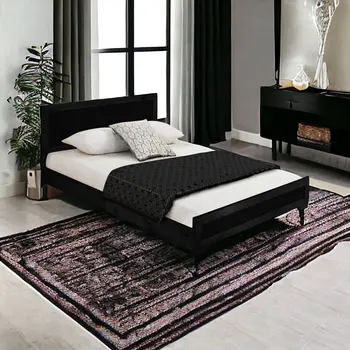 Black Wood Twin Platform Bed