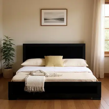 Black Wood Twin Platform Bed
