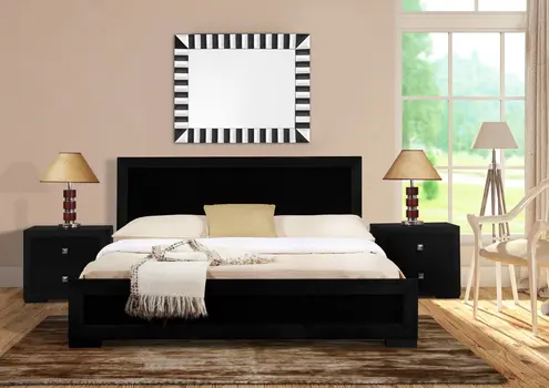 Black Wood Full Bed Frame
