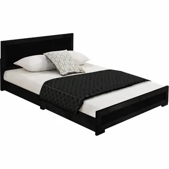 Black Wood Queen Bed Frame