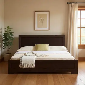 Espresso Wood Twin Platform Bed