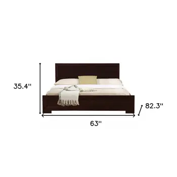 Espresso Solid and Manufactured Wood Queen Bed Frame