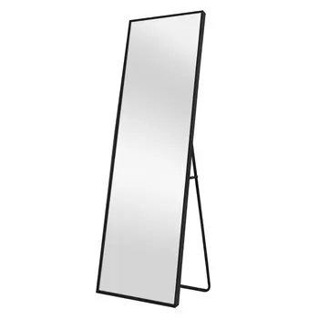 Black Framed Wall Mirror with Stand
