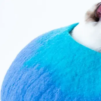 Blue and Turq Cat Cave Bed