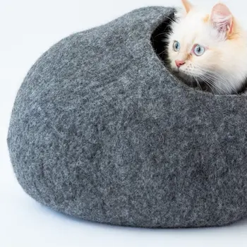 Heather Grey Cat Cave Bed