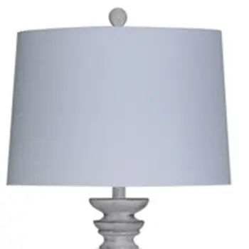 63" White Resin Floor Lamp With White Fabric Drum Shade