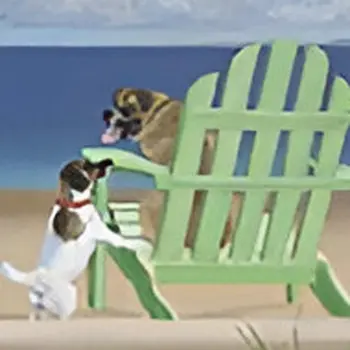 Dogs At The Beach Unframed Print Wall Art