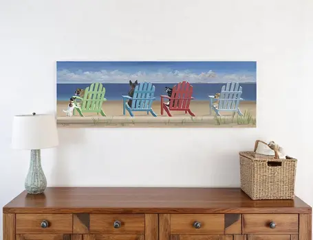 Dogs At The Beach Unframed Print Wall Art