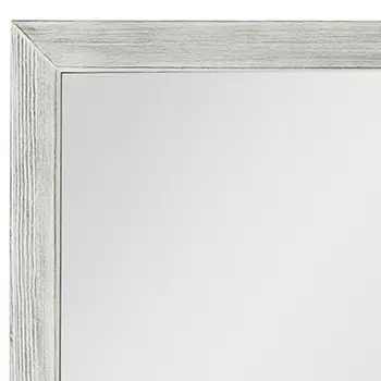 Brushed White Wooden Mirror