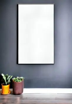 51" Black Metal Framed Full Length Hanging Mirror