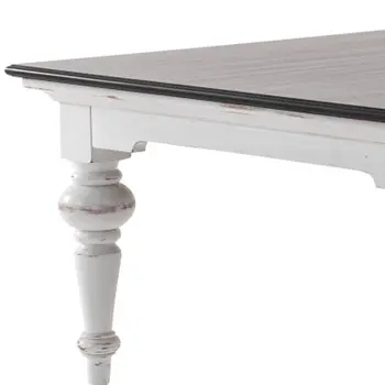 39" Brown and White Wood Square Distressed Coffee Table