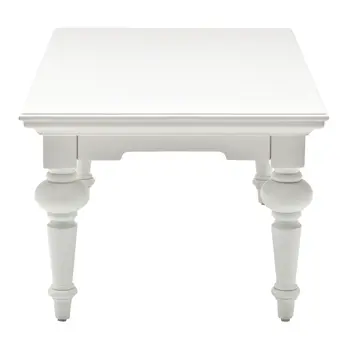 47" White Solid Wood Coffee Table