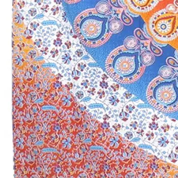 92" X 84" Orange Blue And Yellow Mandala Cotton Hanging Tapestry