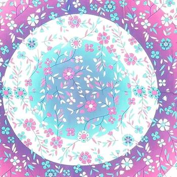88" X 84" Pink Blue And White Floral Cotton Hanging Tapestry