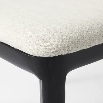 Set of Two Black Upholstered Fabric Cross Back Dining Side Chairs