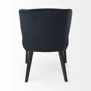 Navy Blue And Black Wingback Dining Side Chair