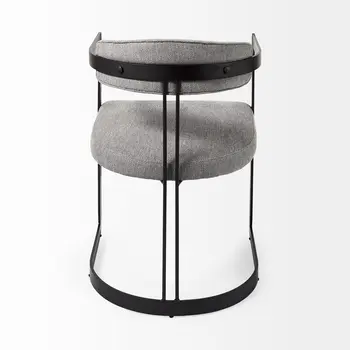 Gray And Black Upholstered Dining Arm Chair