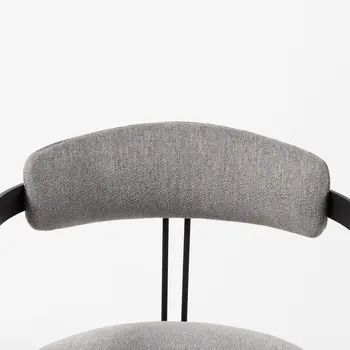 Gray And Black Upholstered Dining Arm Chair