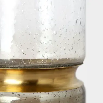 13" Gold Abstract Cylinder Metal Table Vase