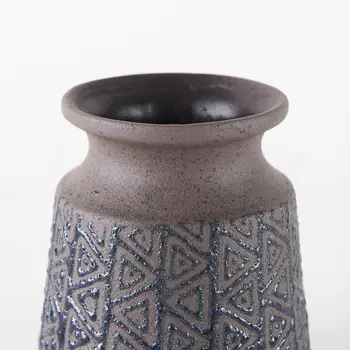 6" Brown Abstract Cylinder Ceramic Table Vase