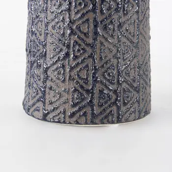 7" Brown Abstract Cylinder Ceramic Table Vase