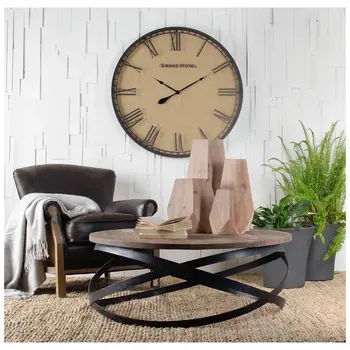 19" Natural Geometric Cylinder Solid Wood Table Vase