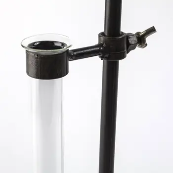Set of Two Dark Brown Abstract Cylinder Metal Table Vase