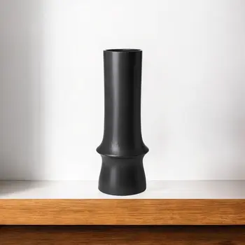 17" Black Abstract Cylinder Ceramic Table Vase