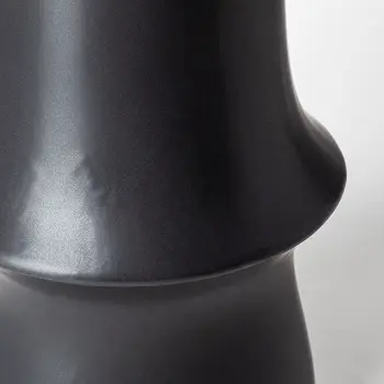 17" Black Abstract Cylinder Ceramic Table Vase