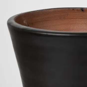 17" Black And White Abstract Cylinder Ceramic Table Vase