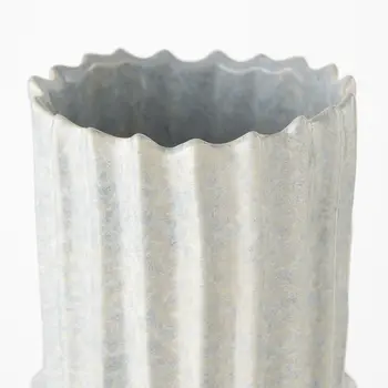 23" Gray Abstract Cylinder Ceramic Table Vase