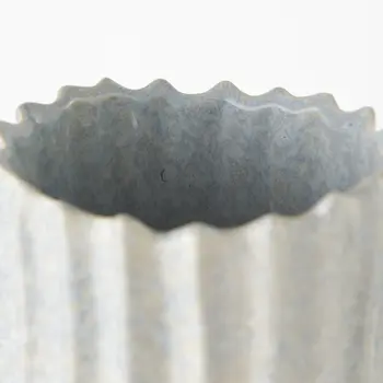 23" Gray Abstract Cylinder Ceramic Table Vase
