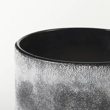 6" Brown And Black Abstract Cylinder Ceramic Table Vase