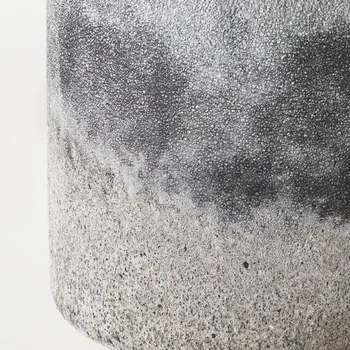 6" Brown And Black Abstract Cylinder Ceramic Table Vase