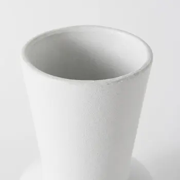 9" White Abstract Cylinder Ceramic Table Vase