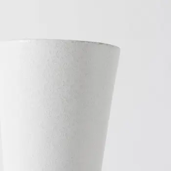 9" White Abstract Cylinder Ceramic Table Vase