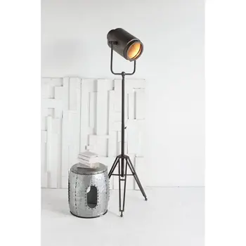 61" Gold LED Floor Lamp With Gold Metal Shade