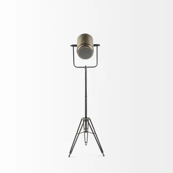 61" Gold LED Floor Lamp With Gold Metal Shade