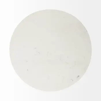 48" White And Natural Rounded Marble Pedestal Base Dining Table