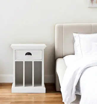 24" Solid Wood and Wood Nightstand