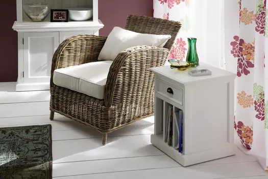 24" Solid Wood and Wood Nightstand