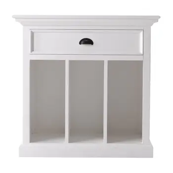 31" White Solid and Manufactured Wood Nightstand
