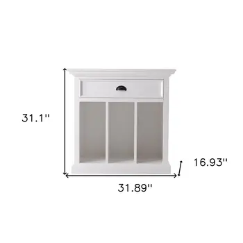 31" White Solid and Manufactured Wood Nightstand