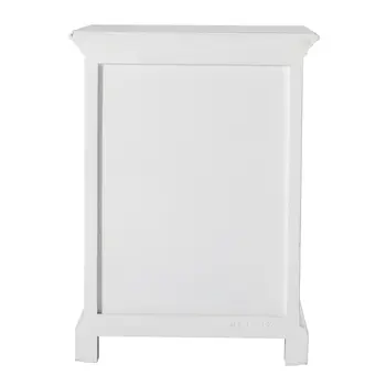 24" White Solid Wood Distressed One Drawer Nightstand