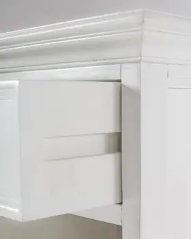 24" White Solid Wood Distressed One Drawer Nightstand