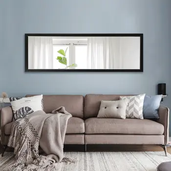 Black Leaning Wall Mirror